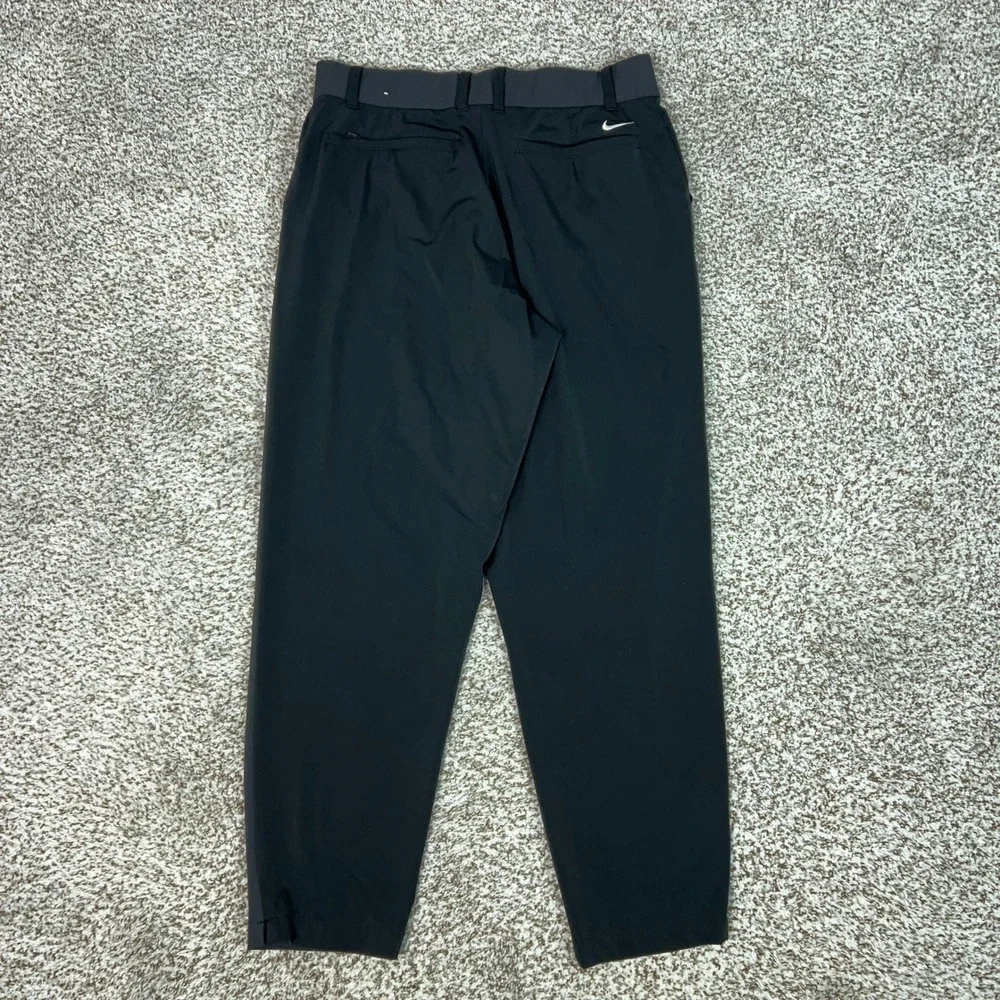 Nike Pants Womens Large Black Comfort Dri-FIT Golf Tapered Stretch Trousers Logo